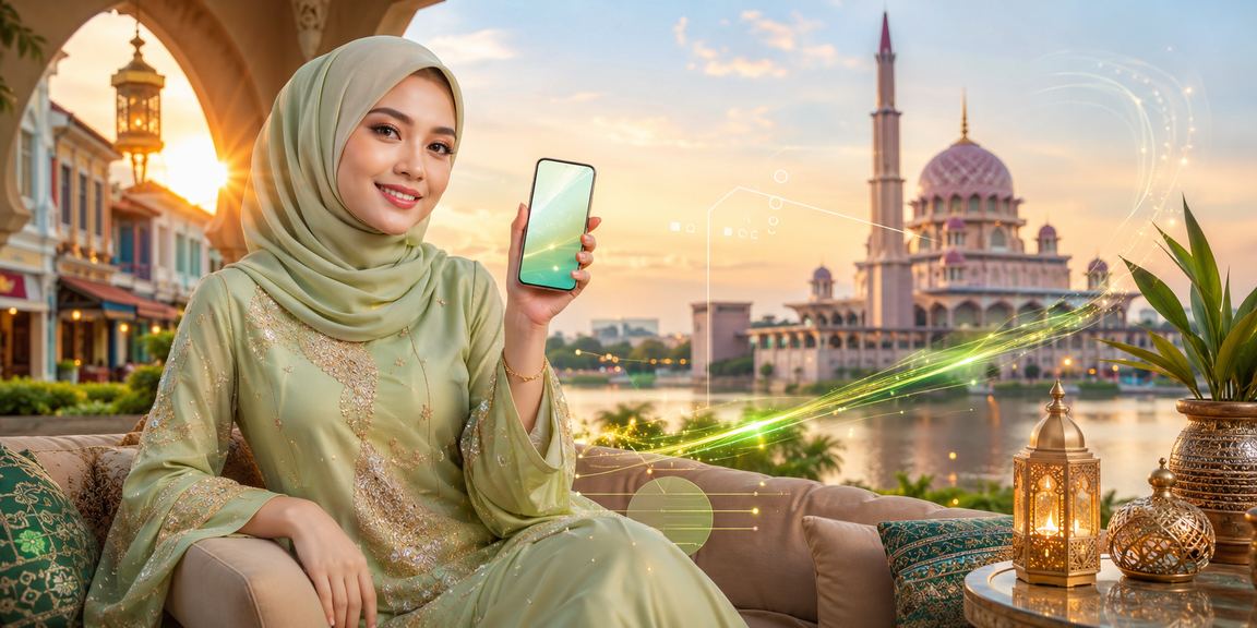 Proses deposit sempena Hari Raya gaya tempatan di Putrajaya Malaysia